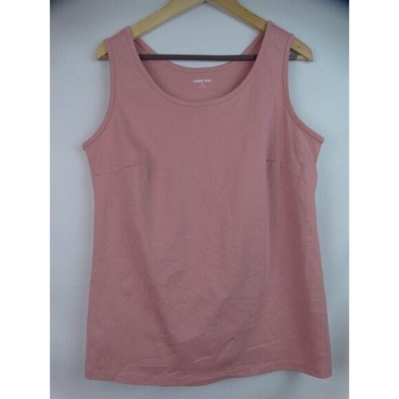 Lands' End Womens Shirt Size 1X Pink Short Sleeve & Sleeveless Tank Top Lot of 2 - Picture 2 of 14